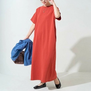 Nuovo Arrivo: Abito T-Shirt in Cotone Giapponese per Donna, Vestito Lungo Estivo Semplice e Versatile per Uso Quotidiano, OEM - Product Image 5