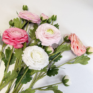 Fleurs artificielles réalistes au toucher naturel, ranunculus, pour la décoration de table à la maison et les arrangements floraux de mariage - Product Image 6