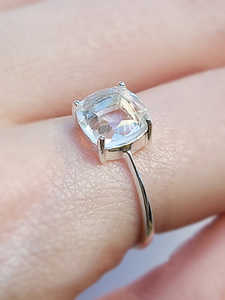 925 Sterling Silver Fine <b>Ring</b> Gold Plated with <b>Crystal</b> Quartz Gemstone - Product Image 2