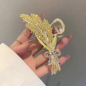 Grande pince à cheveux en métal motif épi de blé, de luxe, à maintien robuste pour cheveux épais, pour femmes, pour queue de cheval quotidienne - Product Image 1