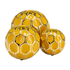 Set di sculture in ceramica a forma di sfere per decorare la casa, l'ufficio, come ornamenti decorativi per l'arredamento della stanza. - Product Image 5