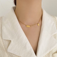 Collier carré porte-bonheur pour femme, chaîne de clavicule minimaliste superposée style Instagram, accessoire doux et élégant