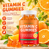 Gommes à mâcher à haute teneur en vitamine C avec zinc, échinacée, saveur orange, complément alimentaire, soutien immunitaire, 60 gommes