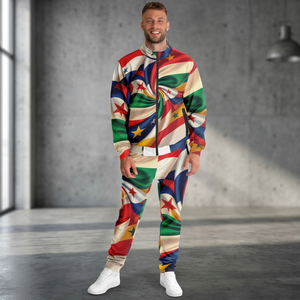 Survêtement Subliminator Galaxy Motion pour homme, imprimé étoiles tourbillonnantes, en polyester recyclé, respirant, coupe-vent, pour le jogging, ludique - Product Image 3
