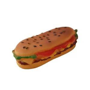 Baru Datang Hot Dog Burger Dog Chew Toy Pet Squeak Toys
