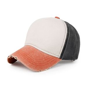 Men's Five-Piece Color-Matching <b>Baseball</b> <b>Cap</b> Washed Old Hole-In-HoleSun-Protection <b>Baseball</b> <b>Cap</b> - Product Image 5