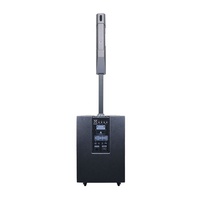 Altavoz de Columna Activo Profesional de 600W, Sistema de Sonido de Alta Fidelidad con Micrófonos Inalámbricos para Iglesias y Conferencias