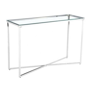 Chrome Colour Corner <strong>Console</strong> <strong>Table</strong> <strong>Long</strong> Mirrored <strong>Console</strong> <strong>Table</strong> clear Tempered Glass <strong>Tall</strong> <strong>Console</strong> <strong>Table</strong> - Product Image 6