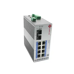 Suhu Ultra lebar 60 85 derajat 2 10G SPF 8 GE RJ45 port L2 rel Din terkelola saklar Ethernet Cepat 10g