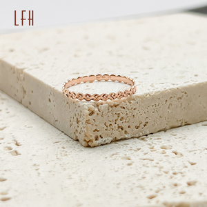 Bague fine en or véritable 18 carats, bijoux en or massif personnalisés LFH, vente en gros de bagues de fiançailles ou de bagues en or jaune - Product Image 4