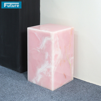 Piedra de ónix Rosa Natural de tamaño pequeño 100% para apartamento, Villa, mansión, Hotel, muebles de sala de estar, decoración interior, mesa auxiliar de piedra