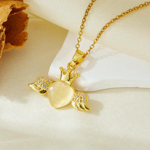 Collana da Donna con Ciondolo a Cuore in Zircone Colorato, <span class=keywords><strong>Serie</strong></span> Variety <span class=keywords><strong>Love</strong></span>, in Acciaio Inossidabile Placcato Oro 18K, per Feste - Product Image 3