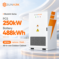 Système de stockage d'énergie solaire industriel et commercial tout-en-un BESS, armoire extérieure, onduleur hybride, batterie 250 kW 488 kWh