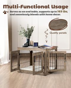 Cage à <span class=keywords><strong>chien</strong></span> multifonctionnelle avec lit confortable, style meuble, cage à <span class=keywords><strong>chien</strong></span> en bois, table d'appoint - Product Image 5