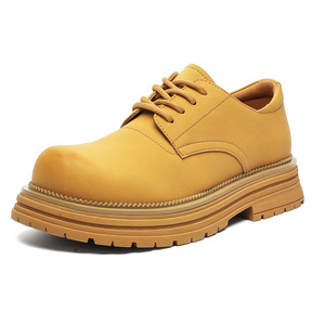 Chaussures en cuir véritable pour hommes, style britannique, tendance, formelles, à lacets, bout pointu, Derby, mariage, automne, motif uni, confort - Product Image 2