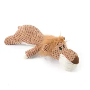 Long Dog Squeaky Toys Stuffed Elephant Lion Hippo Toys For Pet Corn Velvet Pet Toys