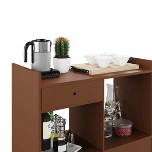 工場直送 モダンなコーヒーバーキャビネット 引き出し付き オープンシェルフ 小型バーキャビネット サイドボード 収納 - Product Image 6