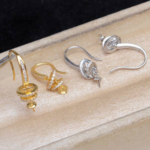 ต่างหูเงินแท้ S925 รุ่น JG6021 ของซองฮเยกยอง พร้อมอุปกรณ์ DIY ใช้ได้สองแบบ ประดับเพชรซิคอน 8-10 มม. พร้อมฐานเปล่าสำหรับใส่ไข่มุก - Product Image 5