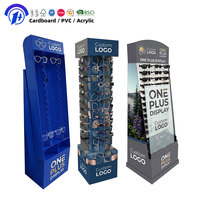 Expositor de Papel Plegable, Giratorio y Desmontable para Gafas, con Ganchos