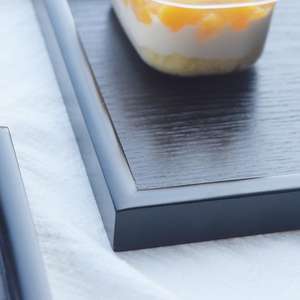 Plateau de service rectangulaire en bois noir de style japonais, <span class=keywords><strong>assiette</strong></span> en bois massif pour dîner, tasse à thé, restaurant vintage pour bar - Product Image 2
