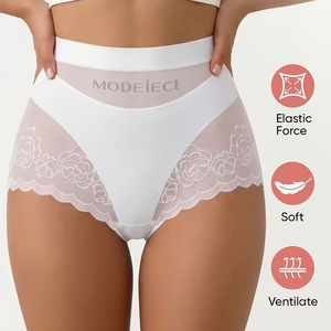 Lace Women's <b>Panties</b> Seamless Thin <b>Sexy</b> Underwear Cotton Crotch White Black Rose Red Brown W166 Nylon Knitting - Product Image 2