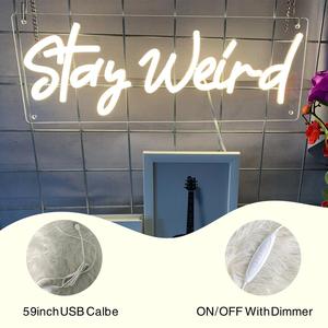 Enseigne lumineuse à LED USB Stay Weird, dimmable, pour salle de classe, coin lecture, décoration de chambre d'enfant, enseigne électronique - Product Image 6