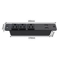 Multiprise de bureau standard US avec prises intégrées, idéale pour table de chevet, canapé, mobilier de bureau, multiprise USB avec protection contre les fuites