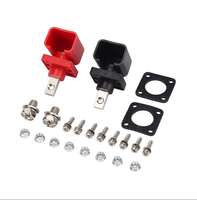 Connecteurs de borne de batterie de voiture en laiton noir et rouge 12v-48VDC 50A borne de câble de batterie automatique poteau supérieur pour batterie au Lithium automatique