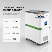Système de stockage d'énergie solaire tout-en-un avec batterie onduleur 15KW 40KWh LiFePO4 empilable, hybride hors réseau, IP54, prêt à l'emploi