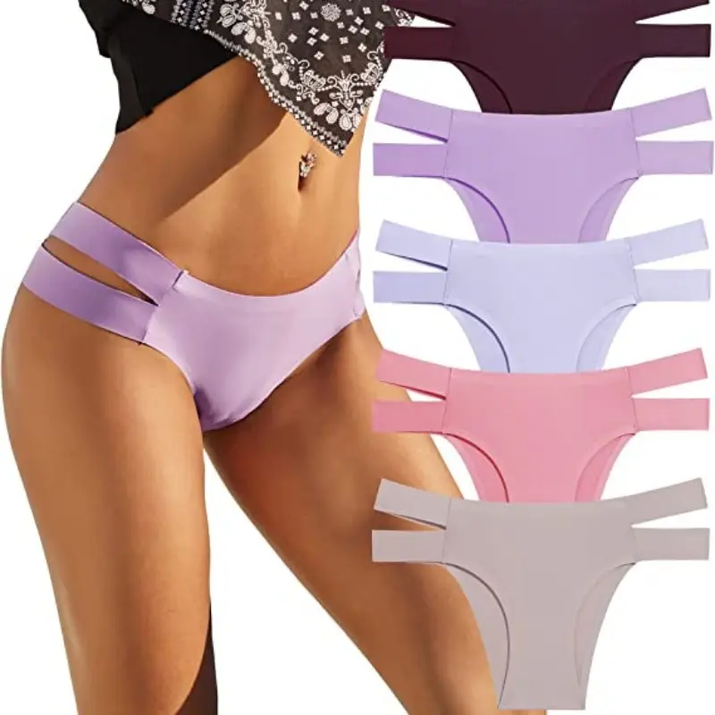 Nahtlose Unterwäsche für Frauen Sexy Bikini Höschen No Show High Cut Hipster Stretch Straps Cheeky Panty für Damen