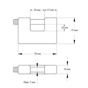 Lucchetto di Sicurezza in Metallo per Valigie con Cilindro da 40mm e 3 Chiavi, Serratura da Viaggio - Product Image 2