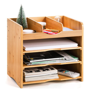 Bamboo Office Organizer Desk <b>Storage</b> Box Multifunctional <b>Filing</b> Cabinet For Document Organization And Stationery <b>Storage</b> - Product Image 5