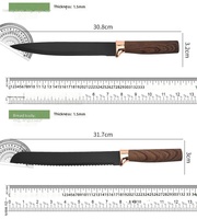 Ensemble de couteaux de cuisine 6 pièces avec lame antiadhésive 3CR13, manche en PP à effet bois, boîte cadeau JY2427