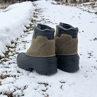 Bottes d'hiver mi-mollet pour homme personnalisées, imperméables, en cuir, fourrées, chaudes, légères, antidérapantes, pour l'extérieur