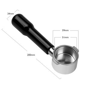 Espresso mesin kopi alat 304 baja tahan karat hitam kopi Bottomless Portafilter 51mm 2 telinga untuk 311GR-310GR/ECO310 - Product Image 4