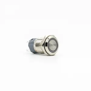 Metal Push Button Flat Power Symbol Ring LED 16mm Waterproof Stainless Steel Push Button Switch