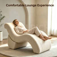 Sofá reclinable ergonómico en forma de S con tapicería de sherpa suave, sillón de ocio.
