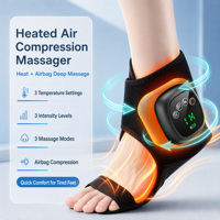 Masseur de cheville sans fil à compression par airbag, compresse chaude, ceinture de massage portable, 3 niveaux de chauffage pour le massage des chevilles et des pieds