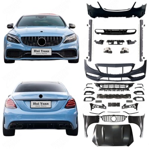 Kit de carrosserie de rénovation d'usine pour Mercedes-Benz Classe C W205 C180 C200 C260 C300 <span class=keywords><strong>4MATIC</strong></span> Mise à niveau vers W205 1:1 Style E63 <span class=keywords><strong>AMG</strong></span> - Product Image 1