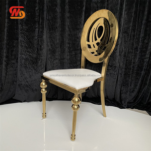 เก้าอี้จัดเลี้ยงสแตนเลสสีทองแบบเรียบเก้าอี้จัดงานแต่งงานทำจากสเตนเลสสตีลสำหรับงานอีเวนต์แบบกลม - Product Image 4
