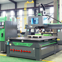 Machine de gravure CNC ATC 1325 pour portes d'armoires, découpe de panneaux acryliques avec changeur d'outils linéaire et adsorption par le vide