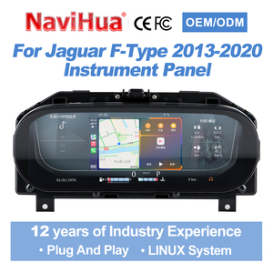 หน้าปัดดิจิตอล LCD ขนาด 12.3 นิ้ว ดีไซน์ใหม่จาก Navihua ระบบ Linux พร้อมมาตรวัดความเร็วอัตโนมัติ รองรับ Carplay สำหรับรถยนต์ Jaguar F Type ปี 2013-2020 - Product Image 1
