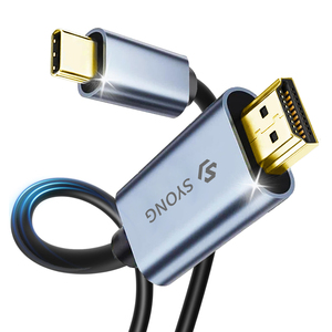Câble adaptateur SYONG USB-C vers HDMI pour téléphone 4K 30HZ, synchronisation vidéo et audio, compatibilité <span class=keywords><strong>de</strong></span> sortie YouTube vers TV - Product Image 1