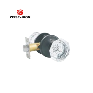 مقابض أبواب كريستالية مع قفل، مقابض أبواب كريستالية سوداء لغرف النوم والحمامات، طقم مقابض أبواب كريستالية زجاجية بتصميم عتيق - Product Image 1