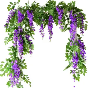 Wisteria Opknoping Garland Bruiloft Decoratie Centerpieces Grote Lange