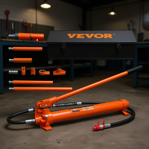 Kit de vérin hydraulique portable Vevor 20 tonnes avec tuyau d'huile et coffret de rangement pour outils de réparation de carrosserie automobile, équipement automobile - Product Image 2
