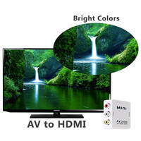 Convertidor de Video AV a HDMI Compatible con 1080P RCA para Consolas de Juegos, Decodificadores, PS3, Xbox, Reproductores HD, Conexión a TV o Monitor