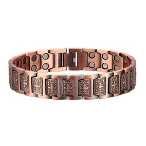 Bronze Cross Bracelet <b>Copper</b> Alloy Magnetic Geometric Unisex Fashion <b>Bangle</b> Gift Jewelry - Product Image 5