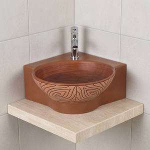 Artículos sanitarios de cerámica de calidad de exportación, fregadero italiano de mesa superior de baño, esquina de resina, lavabos, lavabo de superficie sólida - Product Image 5