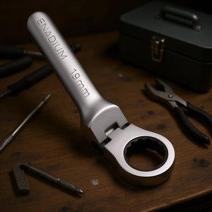 Clé combinée Fervi 19 mm avec tête à cliquet articulée - Product Image 3